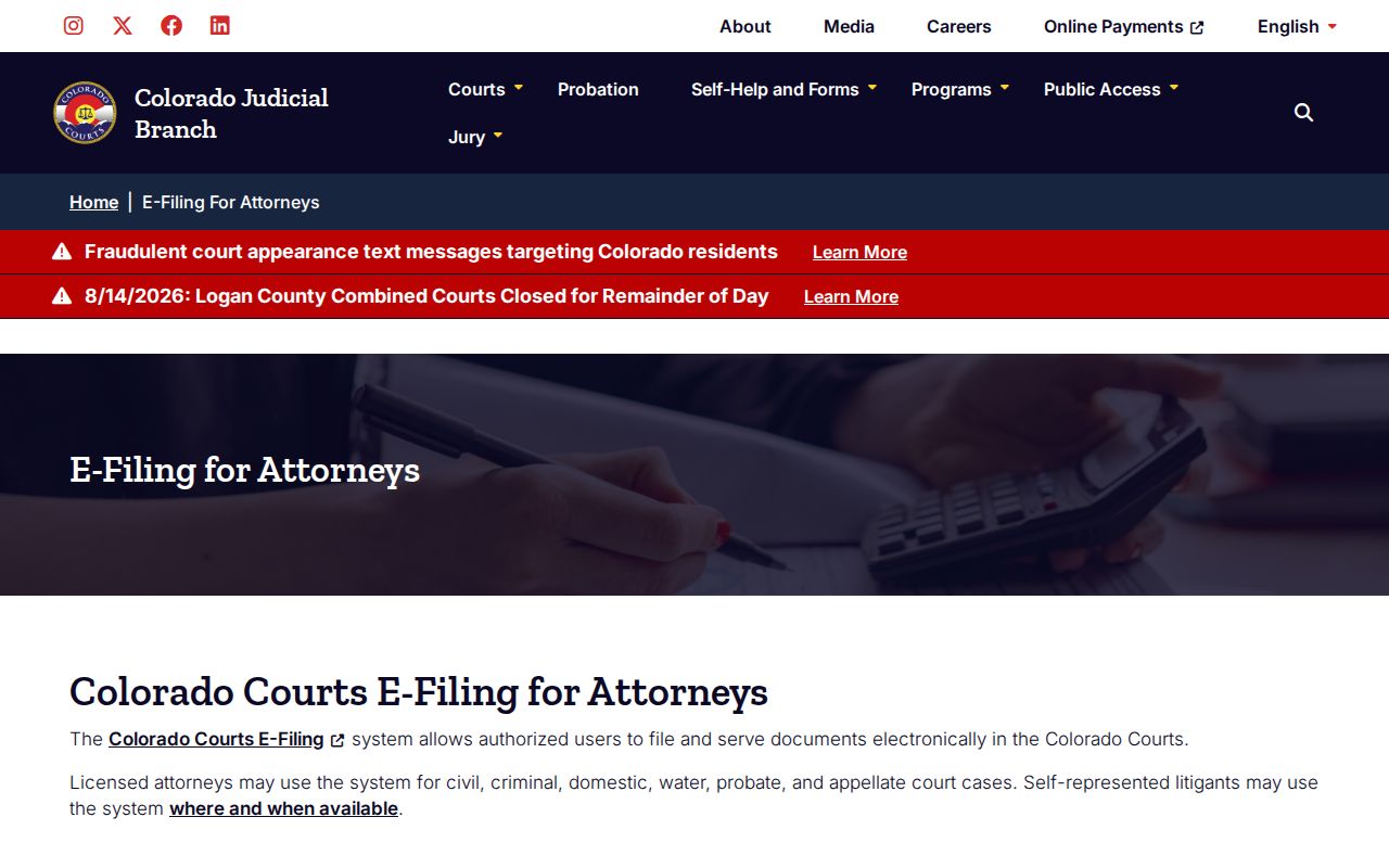 Cheyenne County civil court dockets attorney e-filing route