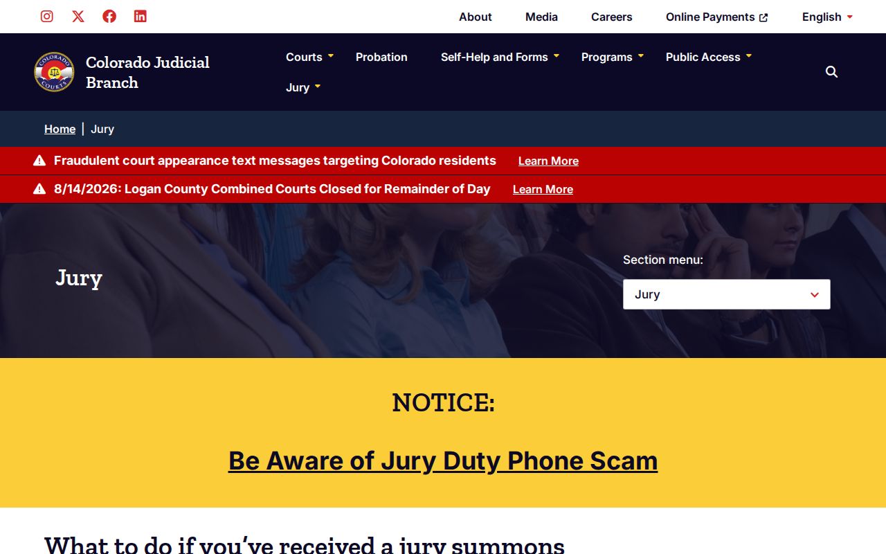 Cheyenne County court schedule jury service information