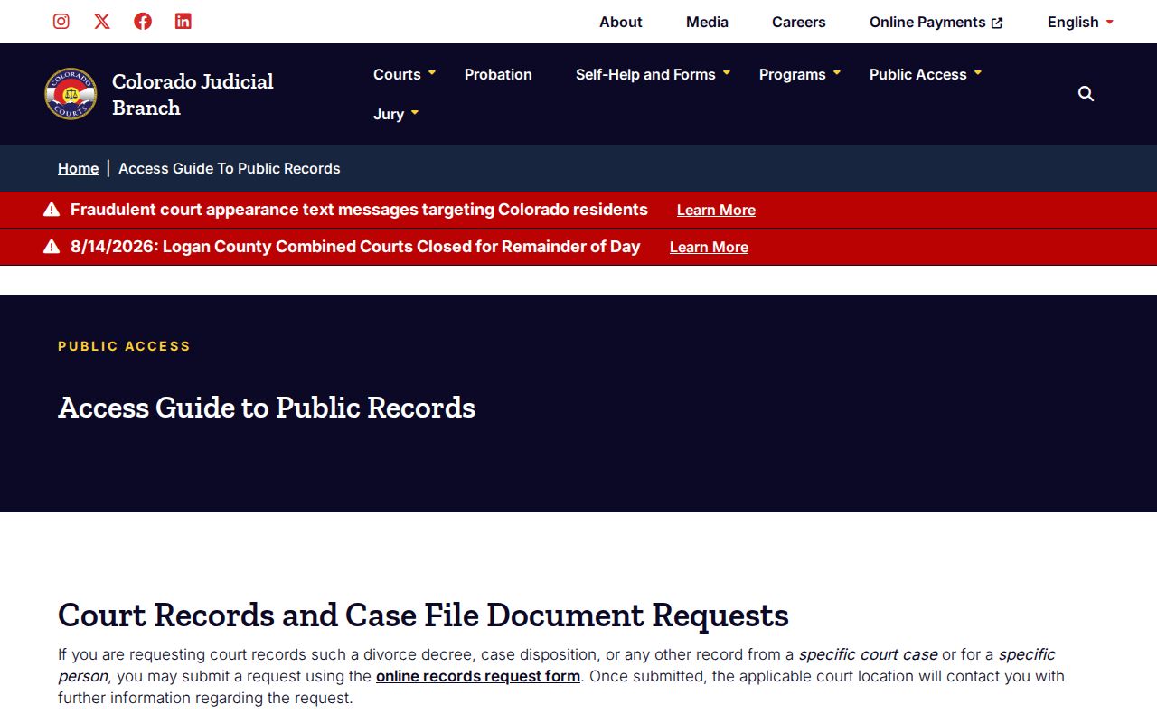 Public access guide for Cheyenne County court case records and registers of actions